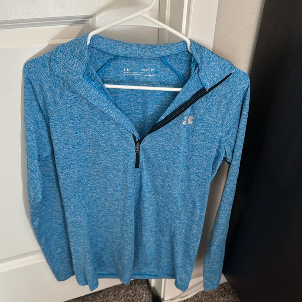 Under Armour Half Zip Light Workout Shirt Blue Size Small